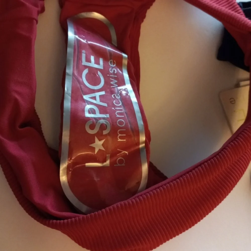 L*Space Veronica Classic Ribbed Swim Bottoms in Strawberry Red